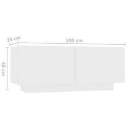 Berkfield Home Bedside Cabinet White 100x35x40 cm Engineered Wood - Size: 100 x 35 x 40 cm - thumbnail 9
