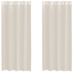 Berkfield Home Voile Curtains with Grommets 2 pcs Cream 140x245 cm - thumbnail 2