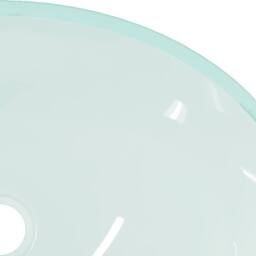 Berkfield Home Modern Basin Glass 50x37x14 cm Frosted in Aqua - Size: 50 x 37 x 14 cm - thumbnail 6