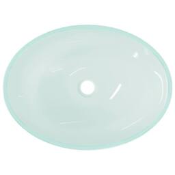 Berkfield Home Modern Basin Glass 50x37x14 cm Frosted in Aqua - Size: 50 x 37 x 14 cm - thumbnail 5