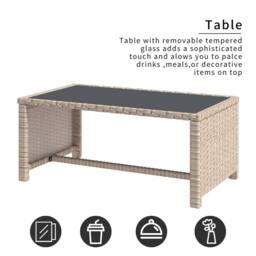 Matteo Khaki Rattan Effect 4-6 Seater Garden Lounge Set - thumbnail 6