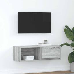 Berkfield Home TV Cabinet Grey Sonoma 80x31x25.5 cm Engineered Wood - thumbnail 2