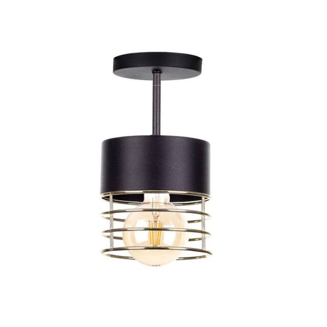 Netlighting Royal Cylindrical Ceiling Light Gold 12cm 1x E27 in Black