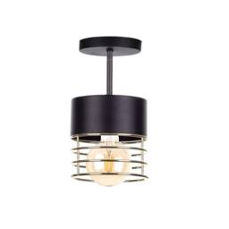Netlighting Royal Cylindrical Ceiling Light Gold 12cm 1x E27 in Black