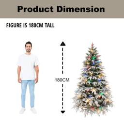 Shatchi 6FT Prelit Green Lapland Fir Christmas Tree Multicolour LEDs - thumbnail 5
