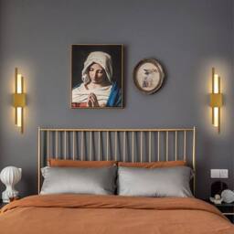 Goeco LED Indoor Wall Light, Gold Modern LED Wall Light for Bedroom, 3000K - thumbnail 7
