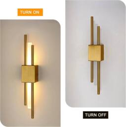Goeco LED Indoor Wall Light, Gold Modern LED Wall Light for Bedroom, 3000K - thumbnail 4