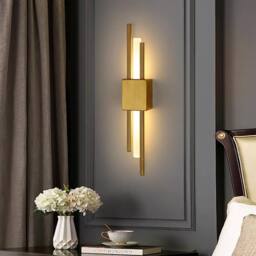 Goeco LED Indoor Wall Light, Gold Modern LED Wall Light for Bedroom, 3000K - thumbnail 5