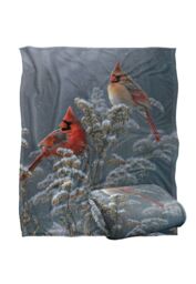 JQ Licensing Lz Winter Cardinals Silky Touch Super Soft Throw Blanket 152 X 127 cm in White - thumbnail 2