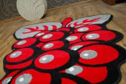 RugsX Happy Rug in Red - Size: 120 cm x 120 cm - thumbnail 5