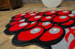 RugsX Happy Rug in Red - Size: 120 cm x 120 cm - thumbnail 2