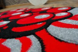 RugsX Happy Rug in Red - Size: 120 cm x 120 cm - thumbnail 4