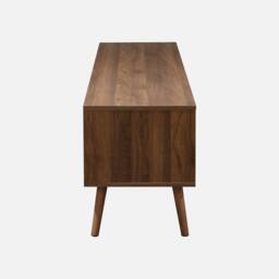 sweeek 160cm vintage TV unit wooden effect 2 doors in Dark Brown - thumbnail 3