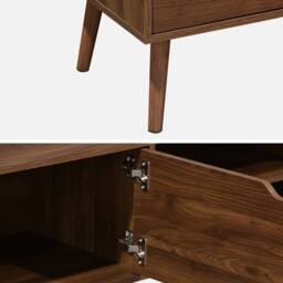 sweeek 160cm vintage TV unit wooden effect 2 doors in Dark Brown - thumbnail 9
