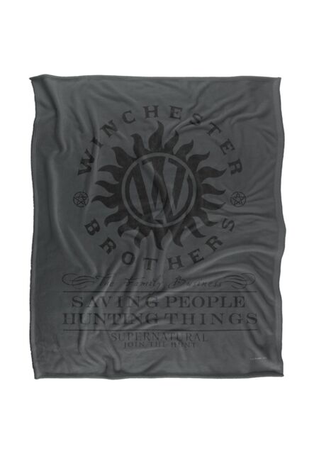 Warner Brothers Supernatural Winchester Silky Touch Super Soft Throw Blanket in White - image 1