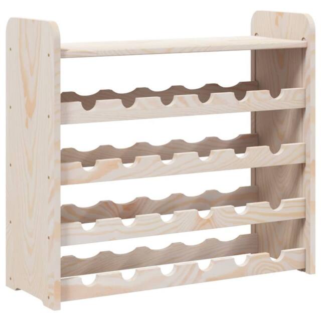 Berkfield Home Wine Rack with Top Board 67.5x25x60 cm Solid Wood Pine in Natural - image 1
