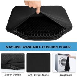 Nordara Gel Seat Cushion For Lower Back Pain Pressure Relief in Black - Size: 45 cm x 30 cm - thumbnail 4