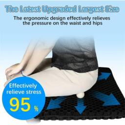 Nordara Gel Seat Cushion For Lower Back Pain Pressure Relief in Black - Size: 45 cm x 30 cm - thumbnail 7