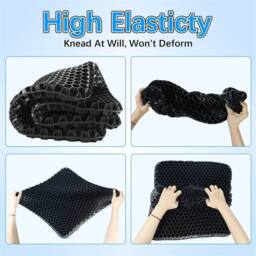 Nordara Gel Seat Cushion For Lower Back Pain Pressure Relief in Black - Size: 45 cm x 30 cm - thumbnail 6