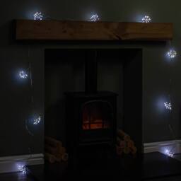 Samuel Alexander 4.5m Ultra Brights Starburst Multi-Action Christmas Lights with White & Warm White LEDs & Timer Function in Silver - thumbnail 1