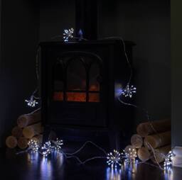 Samuel Alexander 4.5m Ultra Brights Starburst Multi-Action Christmas Lights with White & Warm White LEDs & Timer Function in Silver - thumbnail 6