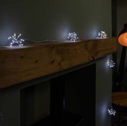 Samuel Alexander 4.5m Ultra Brights Starburst Multi-Action Christmas Lights with White & Warm White LEDs & Timer Function in Silver - thumbnail 3