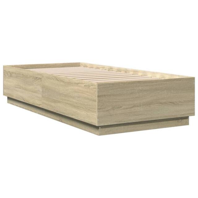 Berkfield Home Durable Bed Frame with LED without Mattress Sonoma Oak 100x200 cm in Light Oak - image 1