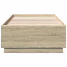 Berkfield Home Durable Bed Frame with LED without Mattress Sonoma Oak 100x200 cm in Light Oak - thumbnail 6