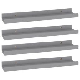 Berkfield Home Wall Shelves 4 pcs Grey 40x9x3 cm - Size: 40 x 9 x 3 cm - thumbnail 2