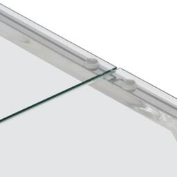 Berkfield Home Coffee Table Silver Stainless Steel & Tempered Glass - thumbnail 8