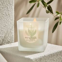 RESTORE Large Soy Wax Candle - Relaxing Serenity in Cool White - thumbnail 2