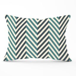 Warren Reed - Designer Geometric Herringbone Chevron Blues Cushions in Green - Size: 60 cm x 60 cm - thumbnail 1