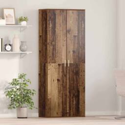 Berkfield Home Highboard Old Wood 70x35x180 cm Engineered Wood in Brown - Size: 70 x 35 x 180 cm - thumbnail 2
