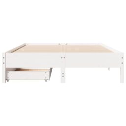 Berkfield Home Bed Frame without Mattress White 120x190 cm Small Double Solid Wood Pine - thumbnail 4