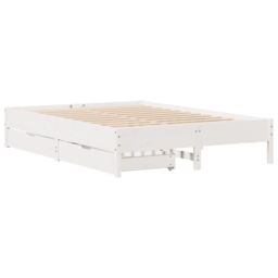 Berkfield Home Bed Frame without Mattress White 120x190 cm Small Double Solid Wood Pine - thumbnail 3