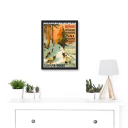 Artery8 Advert Ski Contest Vosges France Alpine Club Winter Sport A4 Artwork Framed Wall Art Print in Black - thumbnail 2