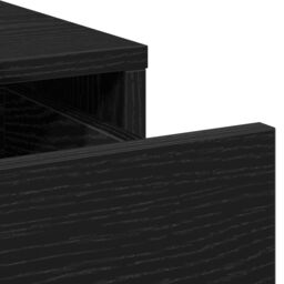 Berkfield Home 2 Piece Dressing Table Set with LED Black Engineered Wood - thumbnail 7