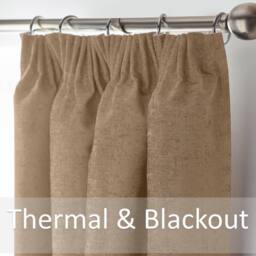 Luxury Living Chenille Blackout Pencil Pleat Top Curtains in Beige - Size: 117 cm width x 183 cm drop - thumbnail 3