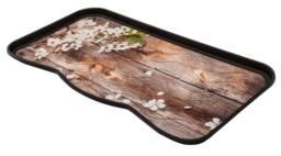 Nicoman Heavy Duty Rubber Boot Tray 75 x 40cm - Flower Wood in Brown - Size: 38 cm x 75 cm - thumbnail 2