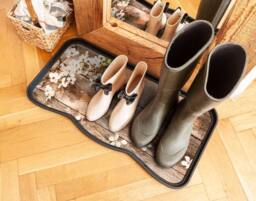 Nicoman Heavy Duty Rubber Boot Tray 75 x 40cm - Flower Wood in Brown - Size: 38 cm x 75 cm - thumbnail 5