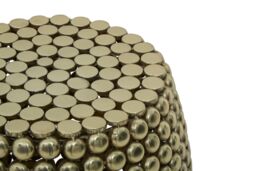 Orsina Gold Finish Beaded Barrel Stool, Handmade Iron Accent Stool With Interconnected Bead Design - thumbnail 5