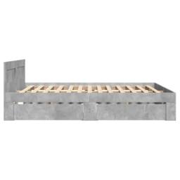 Berkfield Home Bed Frame with Headboard Frame Concrete Grey 120x190 cm Small Double - thumbnail 6