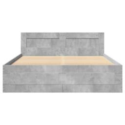 Berkfield Home Bed Frame with Headboard Frame Concrete Grey 120x190 cm Small Double - thumbnail 5