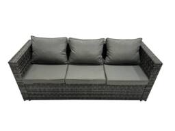 Fimous 7 Pieces Garden Furniture Corner Sofa Set & 2 Big Footstool Side Table in Dark Grey - thumbnail 3