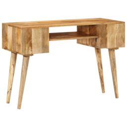 Berkfield Home Desk with Drawers 110x47x76 cm Solid Wood Mango in Brown - Size: 110 x 47 x 76 cm - thumbnail 5