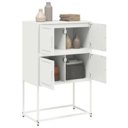 Berkfield Home Sideboard White 68.5x38.5x107 cm Steel - thumbnail 5