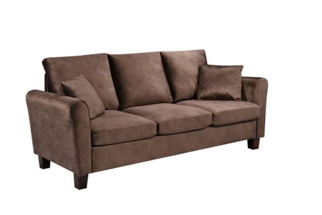 Comfy Living Ltd Brushed Velvet 2 Seater & 3 Seater Sofa Set in Brown - image 1