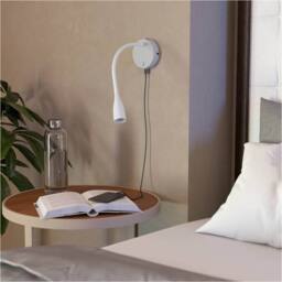Loops Stylish Modern White LED Table Lamp for Indoor Home Décor - thumbnail 6