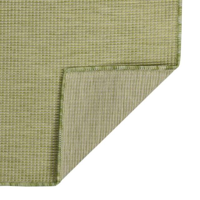 Berkfield Home Outdoor Flatweave Rug 140x200 cm Green - Size: 100 cm diameter - image 1