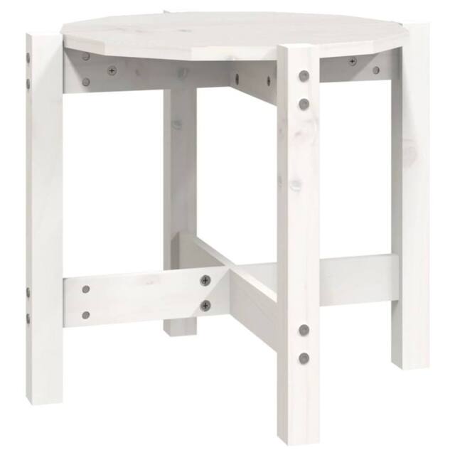 Berkfield Home Coffee Table White Ø 52.5x45 cm Solid Wood Pine - image 1